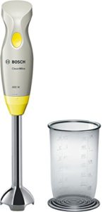 pürierstab test Bosch MSM2410Y Stabmixer, 400 W, Edelstahl-Mixfuß, Meß-Mixbecher, mineral grau / intensive yellow - 1