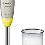 pürierstab test Bosch MSM2410Y Stabmixer, 400 W, Edelstahl-Mixfuß, Meß-Mixbecher, mineral grau / intensive yellow - 1