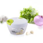 MKQPOWER, Neues Modell, 3 Klingen, Obst - und Gemüse -Zerkleinerer, Universal-Zerkleinerer, Gemüse-Hacker kompakt und scharf, perfekt zum Zerkleinern von Obst und Gemüse sowie für Salsa, Salate, Dips, Pesto uvm. - 1